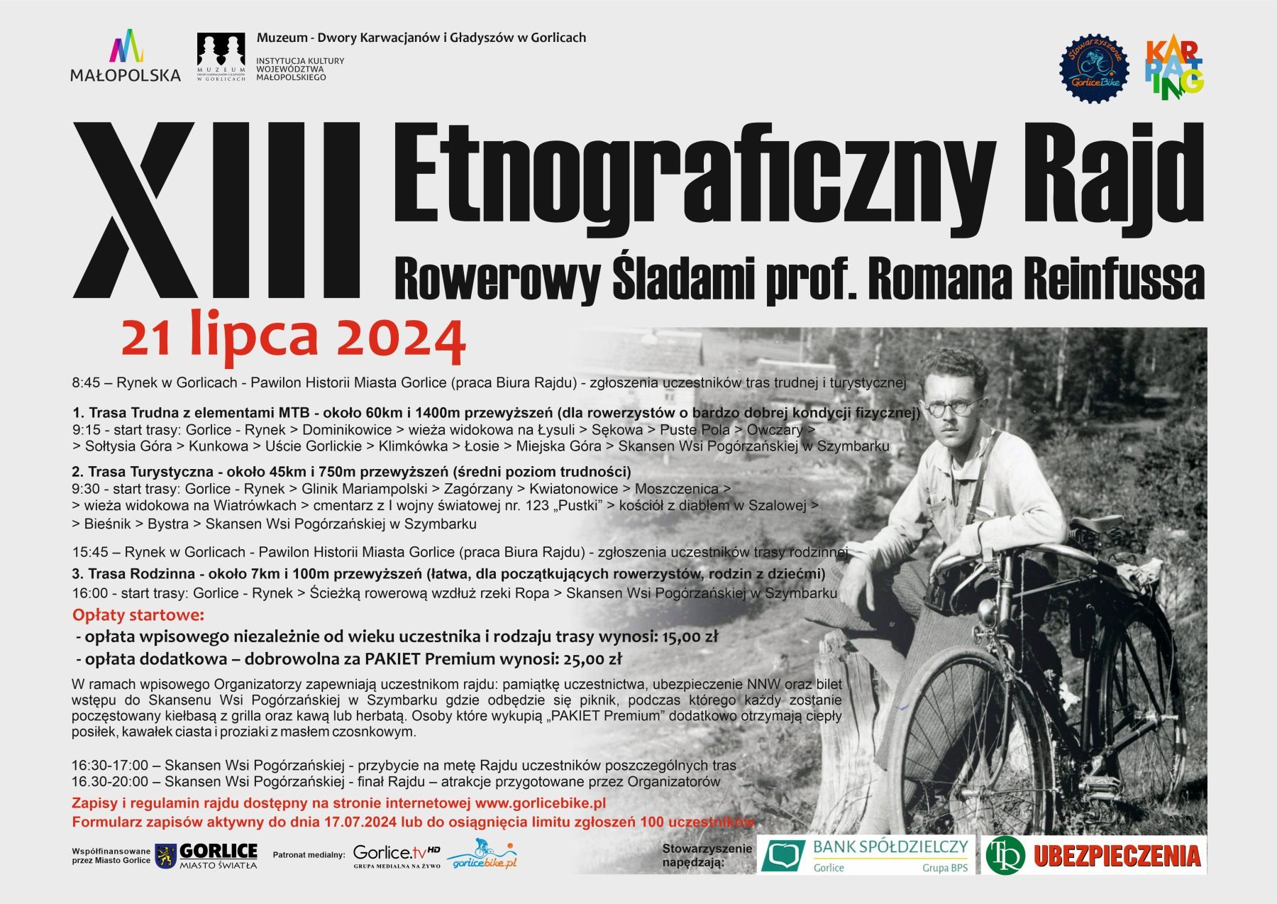 plakat wydarzenia XIII Etnograficzny Rajd Rowerowy Śladami prof. Romana Reinfussa